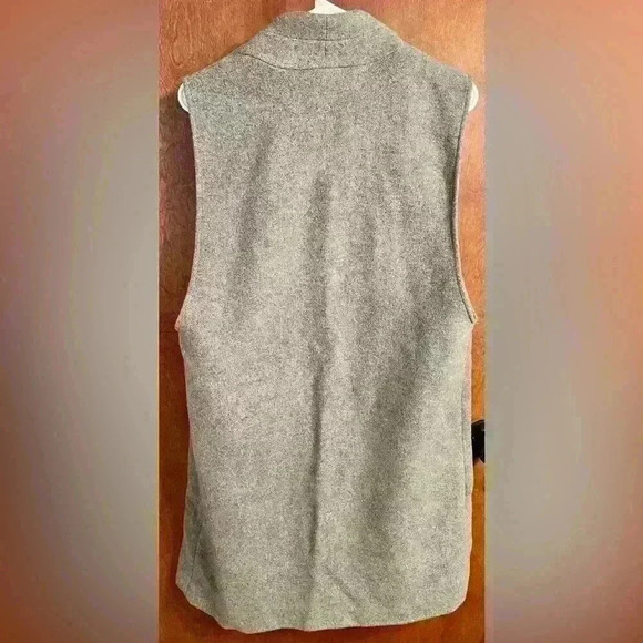 Zara Basics Outerwear Gray Wool Longline Vest Size Small - Picture 2 of 3